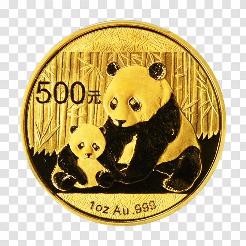 Giant Panda Chinese Gold Coin Bullion Transparent PNG