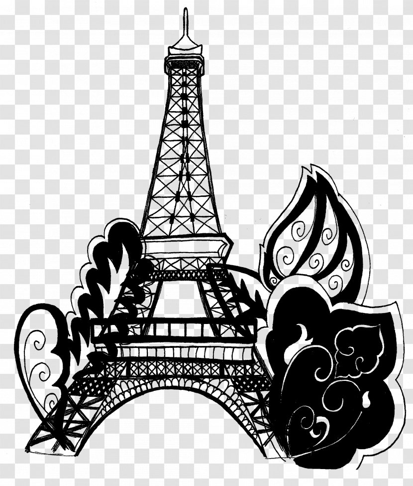 Eiffel Tower Coloring Book Drawing Clip Art - Tree - Vector Transparent PNG