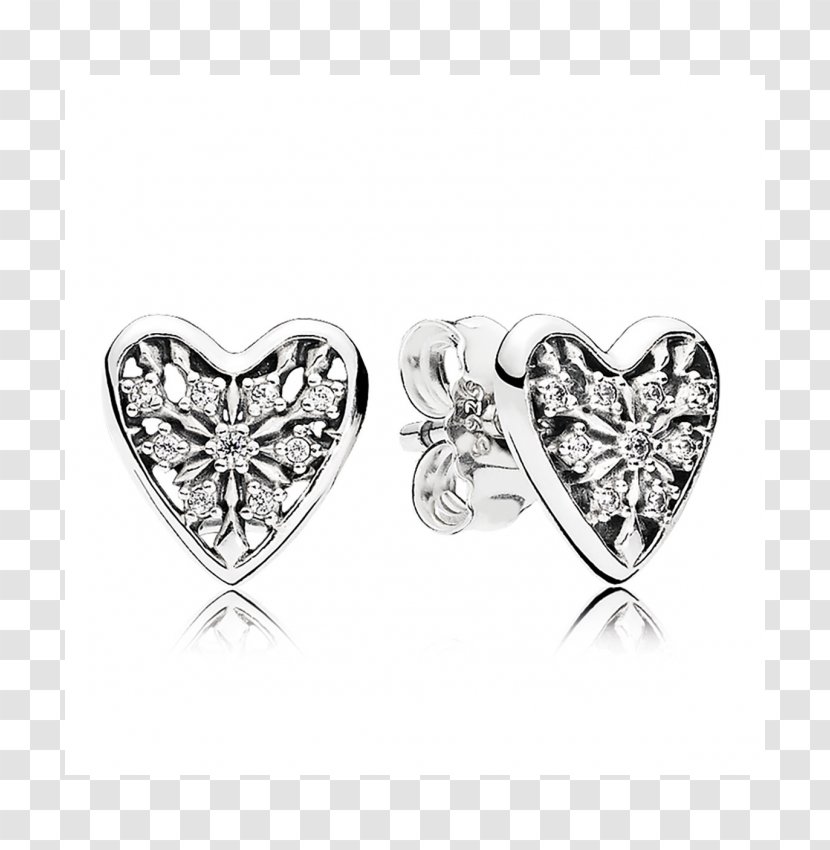 Earring Pandora Jewellery Cubic Zirconia Necklace - Platinum Transparent PNG