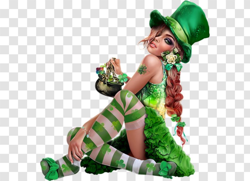 Saint Patrick's Day Leprechaun Woman Clip Art - Tree Transparent PNG