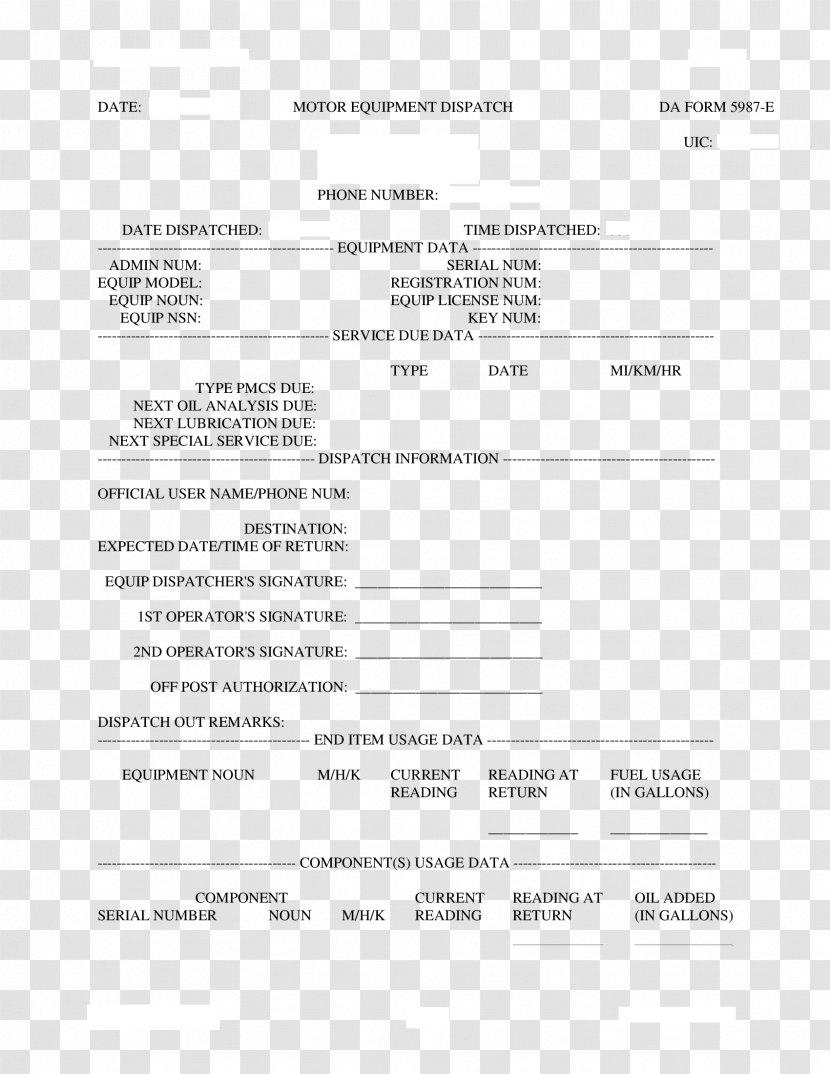 Document Form PDF Fort Knox Military - Soldier Transparent PNG