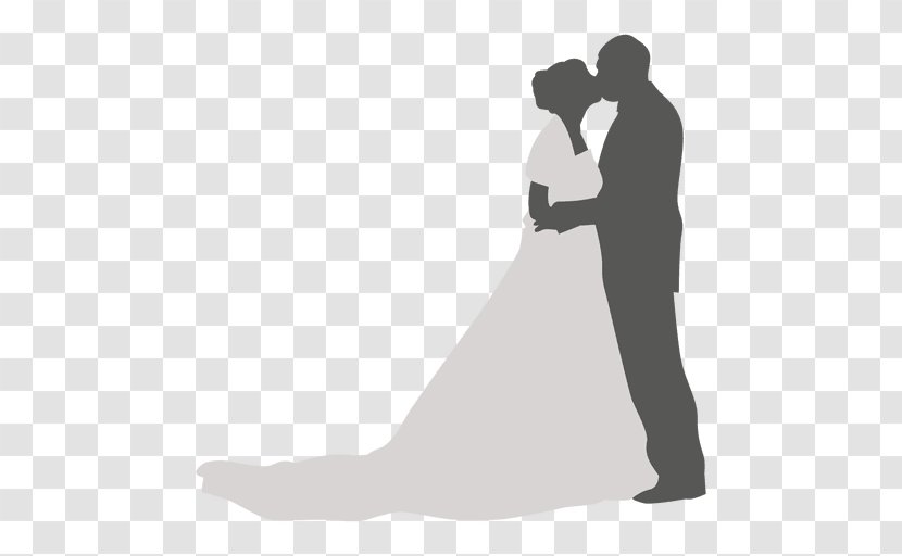 Silhouette Wedding Kiss Couple Transparent PNG