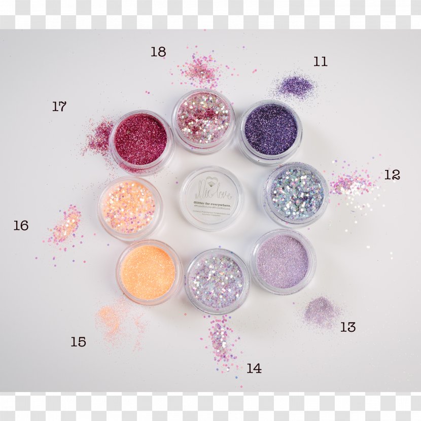Glitter Cosmetics Lip Balm Face Powder - Purple - Silver Sequins Transparent PNG