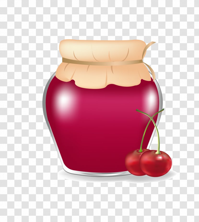 Fruit Preserves Jar Strawberry - Cherry Jam Transparent PNG