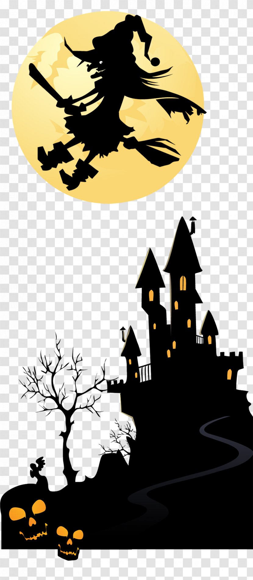 Halloween - Witch - Silhouette Transparent PNG