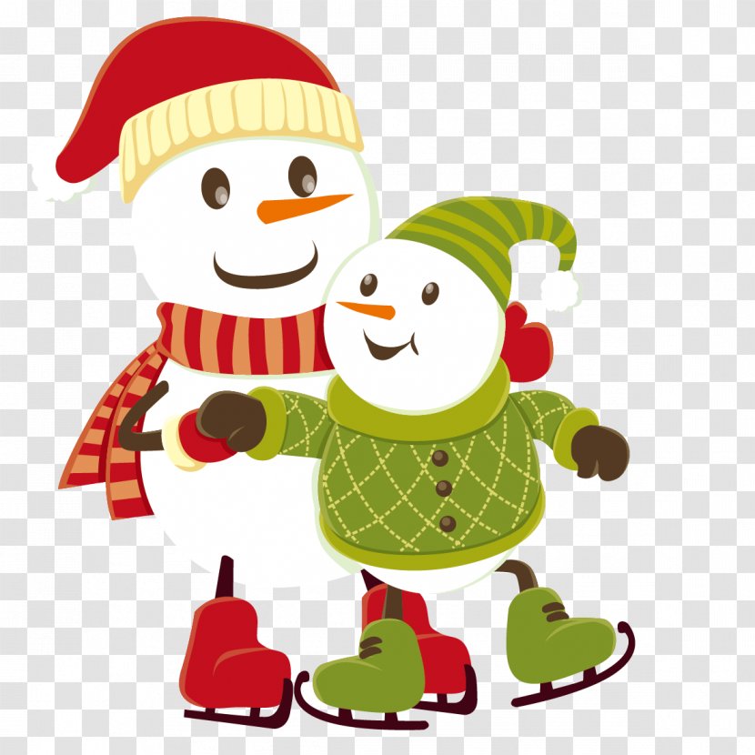 Snowman Christmas Illustration - Designer - Vector Material Transparent PNG