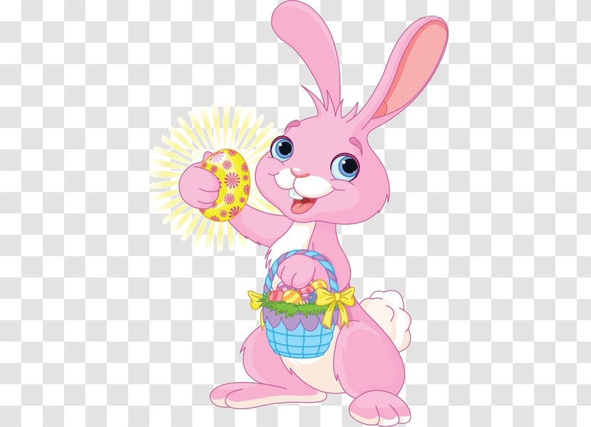 Easter Bunny Rabbit Clip Art - Royaltyfree - Cartoon Take Luminous Eggs Transparent PNG