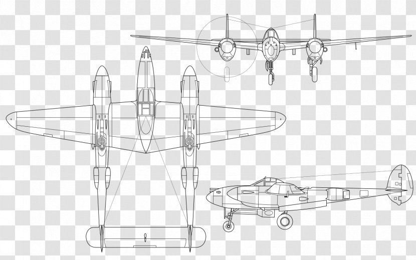 Lockheed P-38 Lightning Airplane English Electric Second World War Fighter Aircraft - Twinboom - FIGHTER JET Transparent PNG