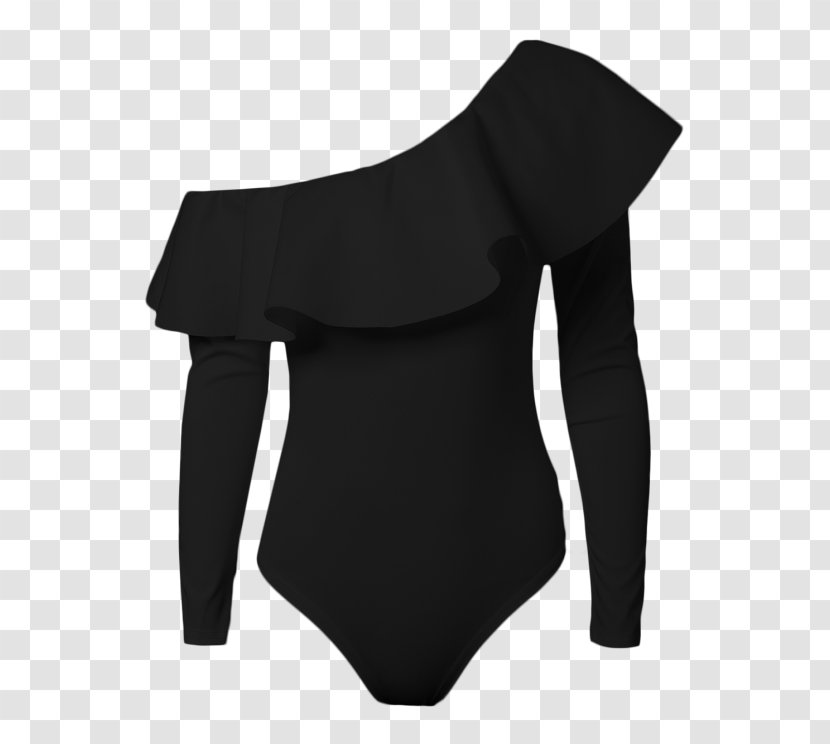 Shoulder Slip Sleeve Ruffle Dress - Neckline Transparent PNG