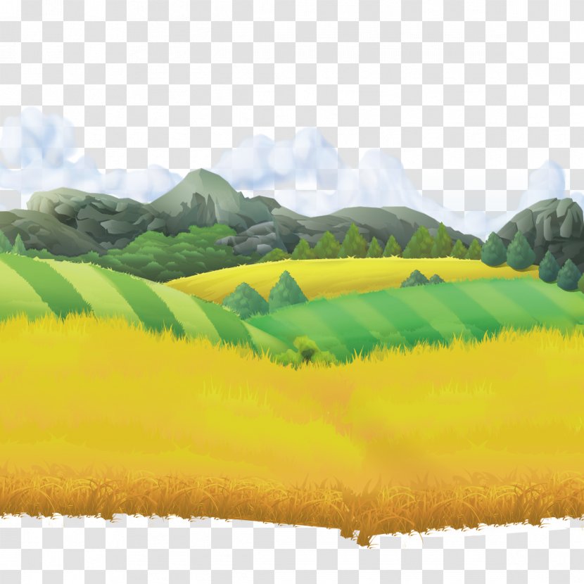 Landscape Farm Euclidean Vector Illustration - Shutterstock - South Field Transparent PNG