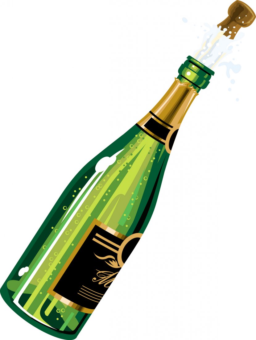 Champagne Wine Bottle Clip Art Transparent PNG