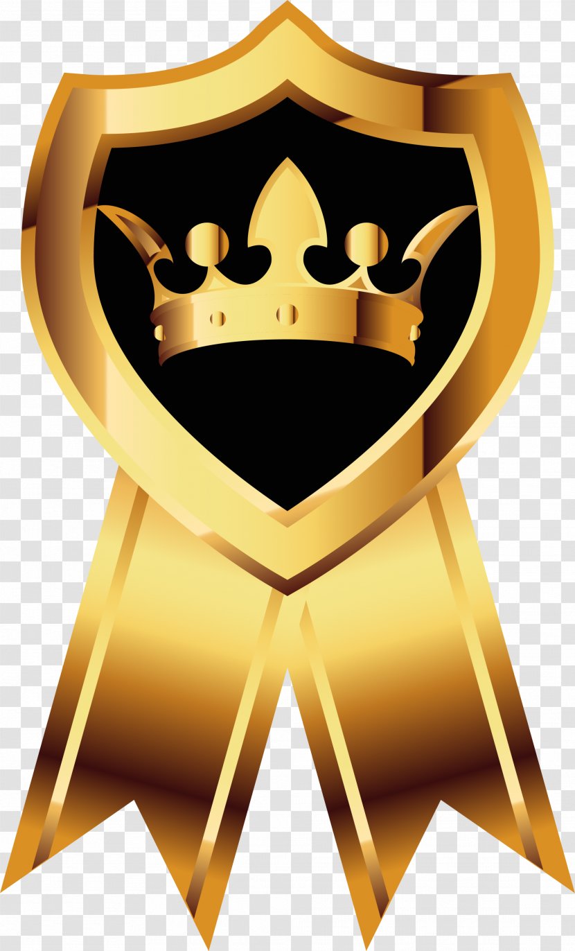 Golden Crown Shield - Illustrator - Symbol Transparent PNG