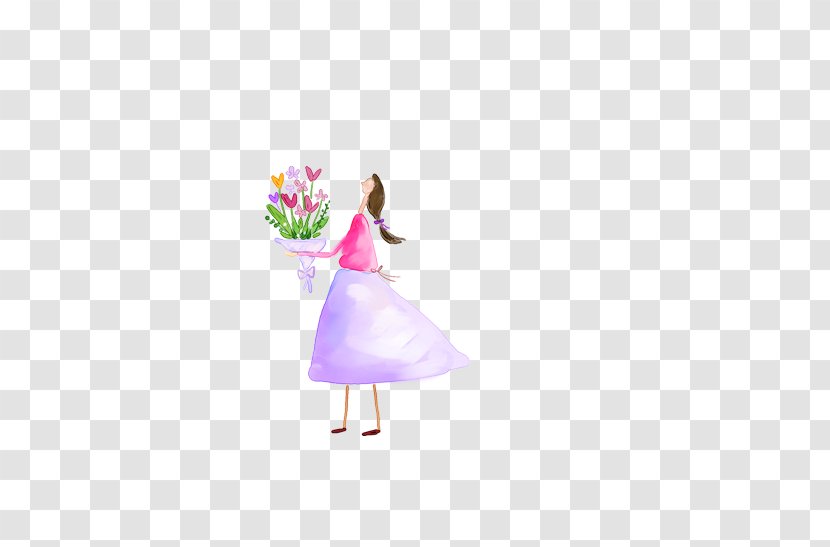 Flower Designer - Silhouette - Cute Cartoon Hand-painted Beautiful Bouquet Transparent PNG