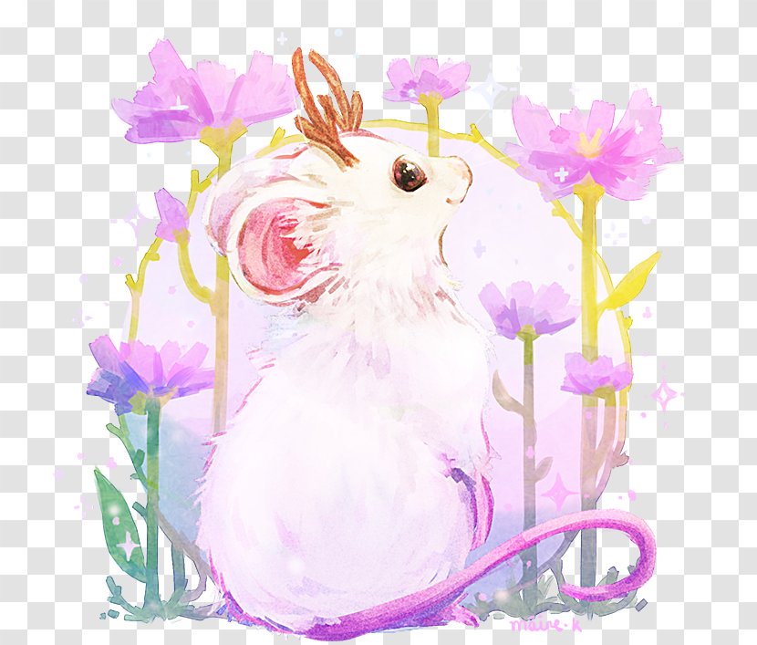 Easter Bunny Hare Flower Rabbit Floral Design - Tree - Watercolor Transparent PNG