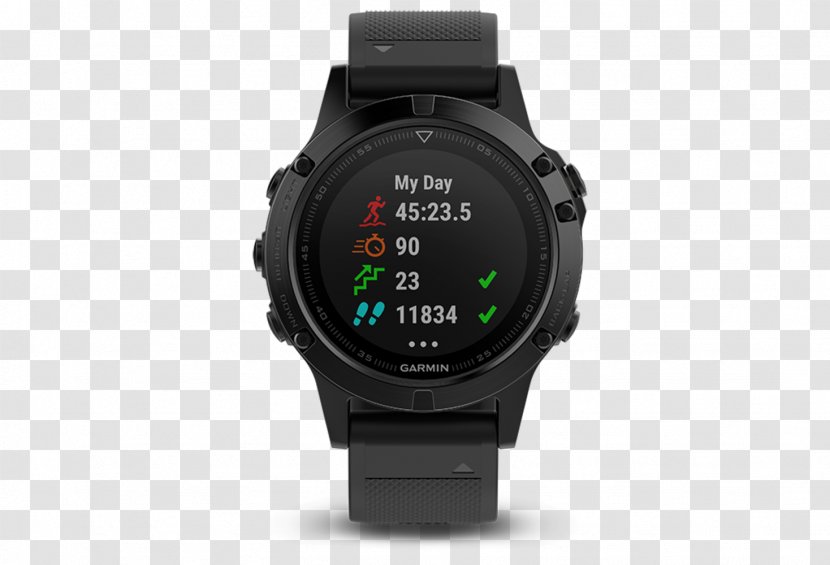 GPS Navigation Systems Garmin Fēnix 5 Sapphire Watch Ltd. Plus - Strap Transparent PNG