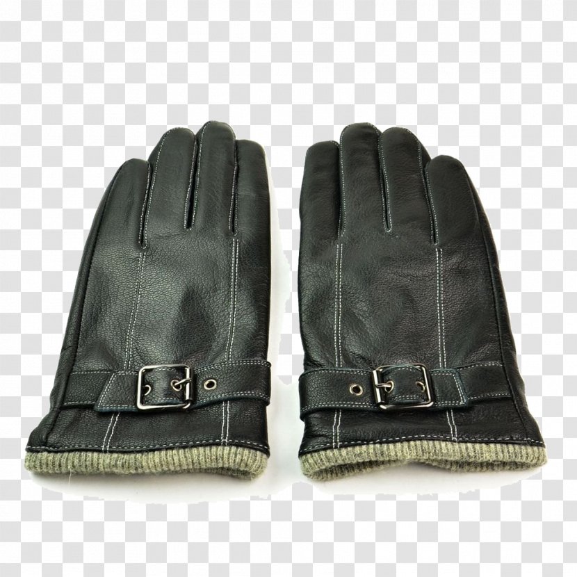Glove Designer - Black - Plush Leather Gloves Transparent PNG