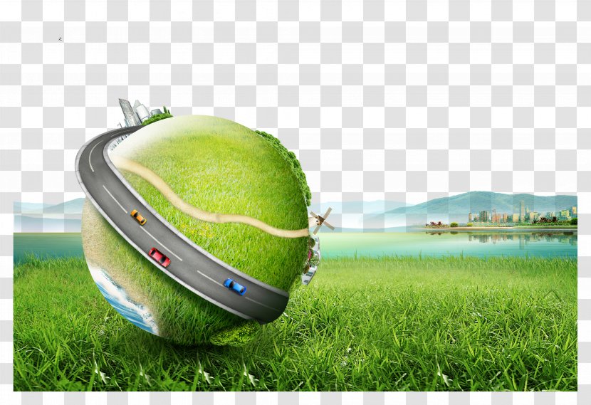 Poster Environmental Protection Green - Golf Ball - Earth Transparent PNG