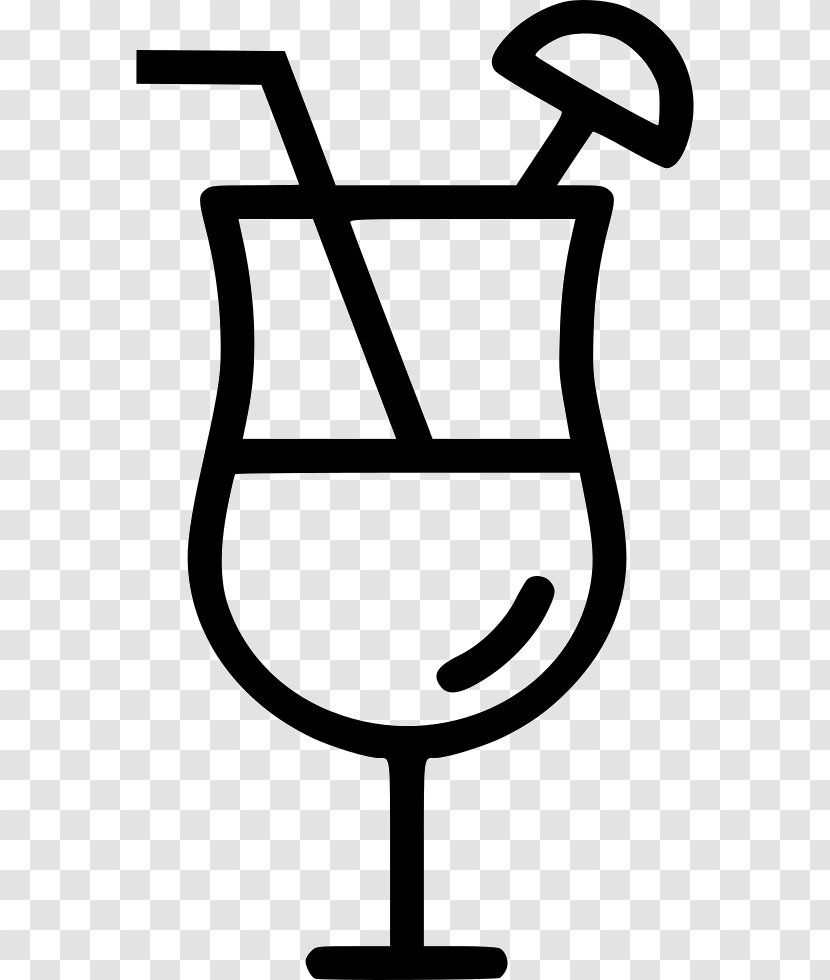 Cocktail Wine Glass Alcoholic Drink - Black And White - Beverage Transparent PNG
