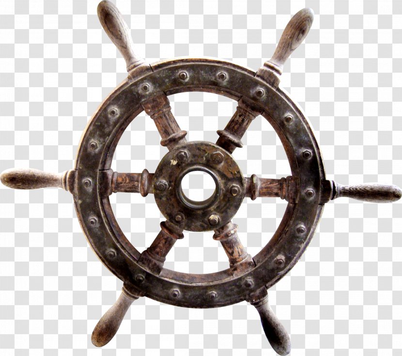 Ship's Wheel Sailboat - Brass - Anchor Transparent PNG