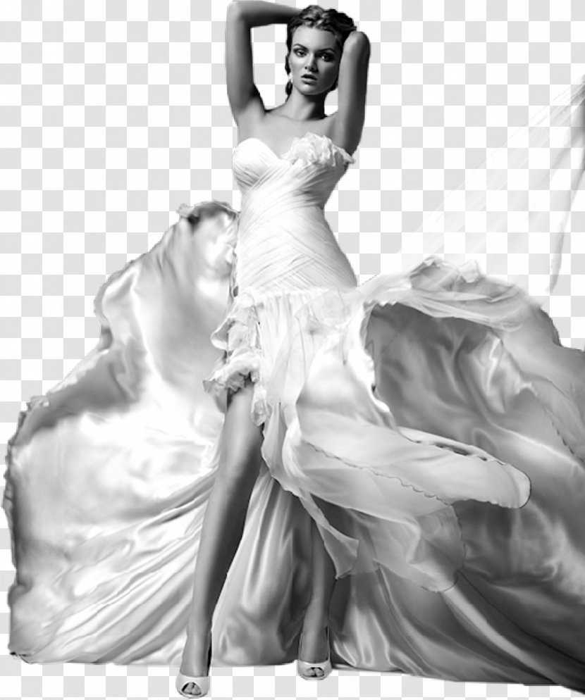 Haute Couture Wedding Dress Bride Model - Watercolor - Gown Transparent PNG