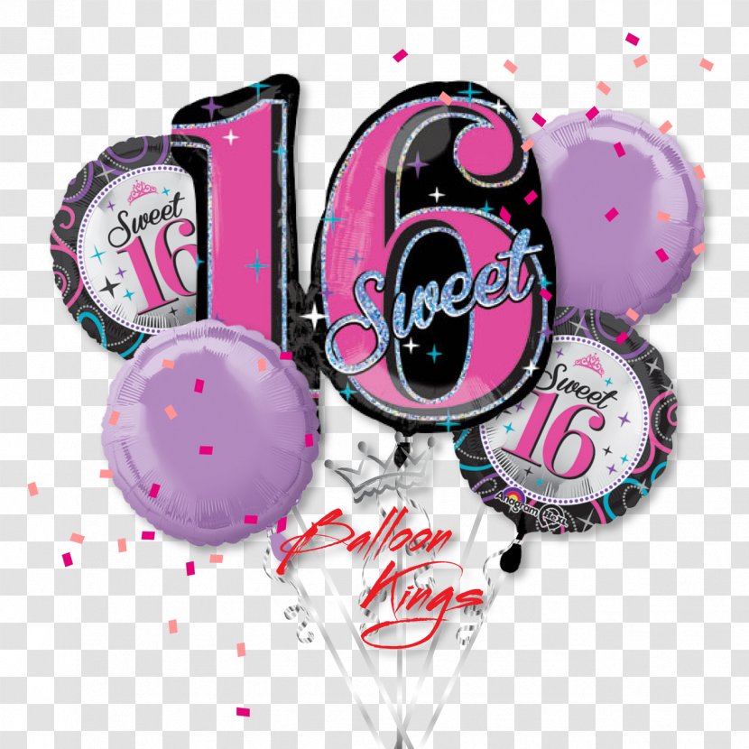 Balloon Birthday Cake Sweet Sixteen Flower Bouquet Party - Balloons Transparent PNG