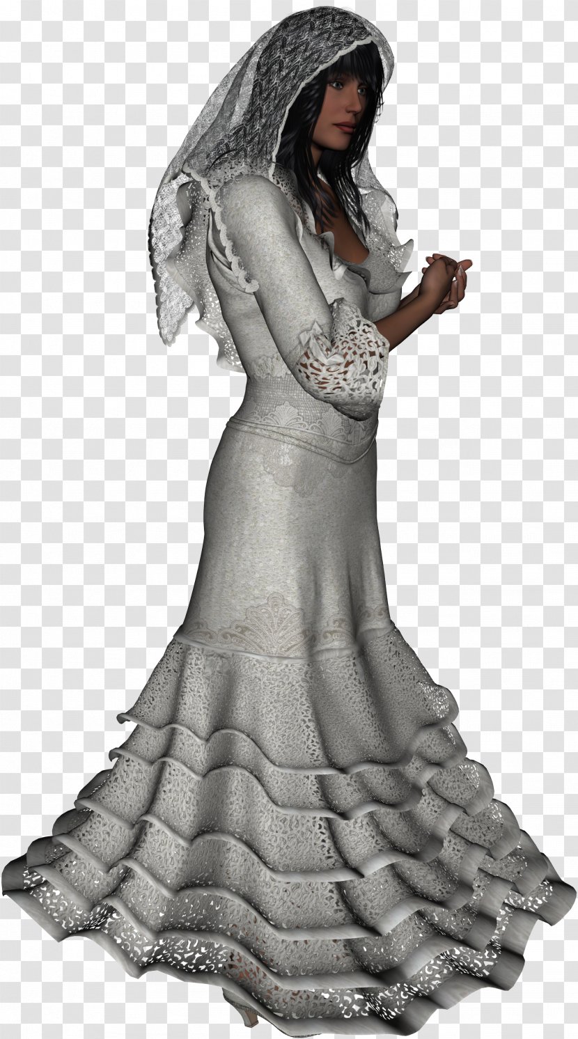 Wedding Dress Bride Clip Art - Silhouette - Fairy Transparent PNG