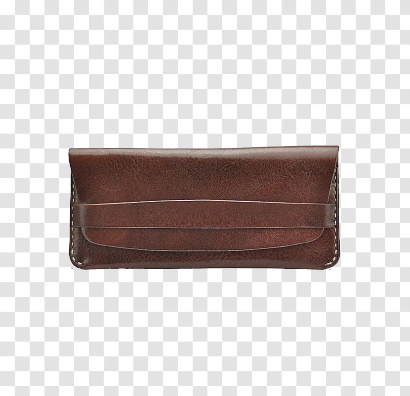 Leather Handbag Wallet Coin Purse - Shoulder Bag - Simple Long Section Retro Practical Transparent PNG