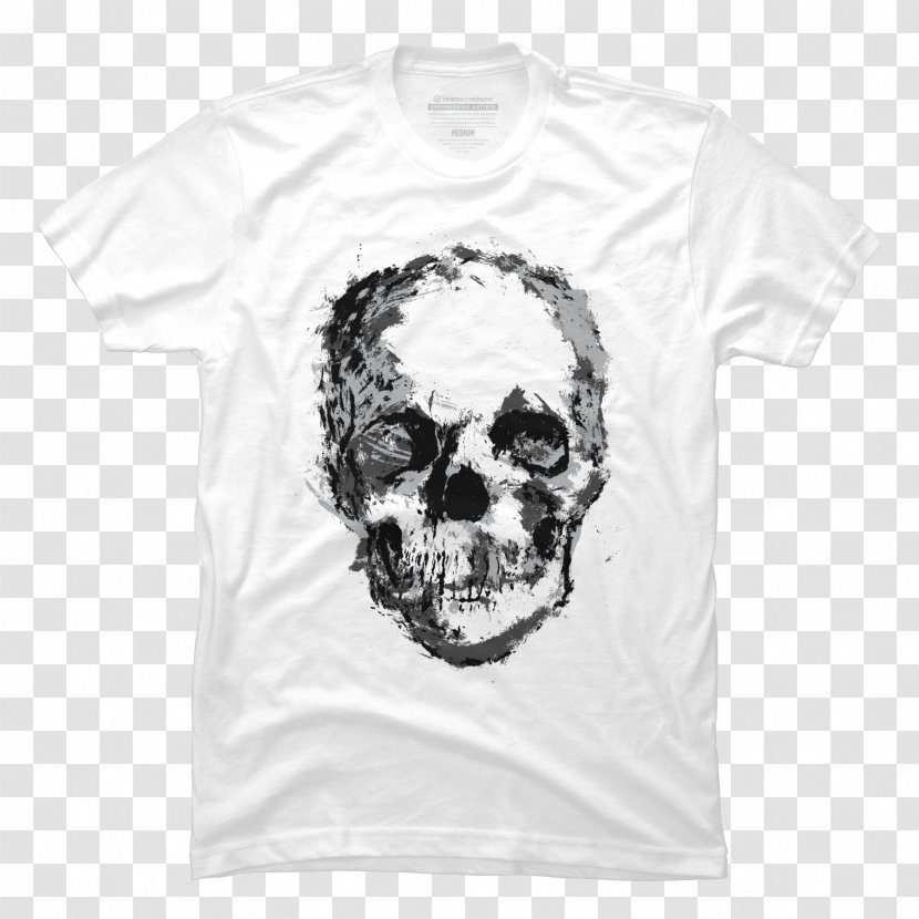 T-shirt Skull Sleeve Font - Top - Fashion Print Transparent PNG