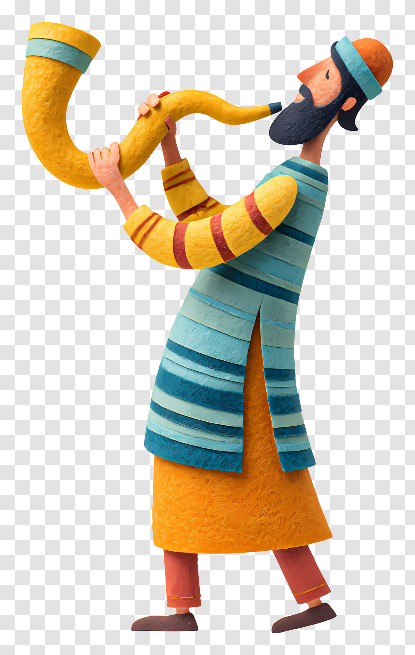 Man Playing Shofar - Man Playing A Traditional Horn Transparent PNG