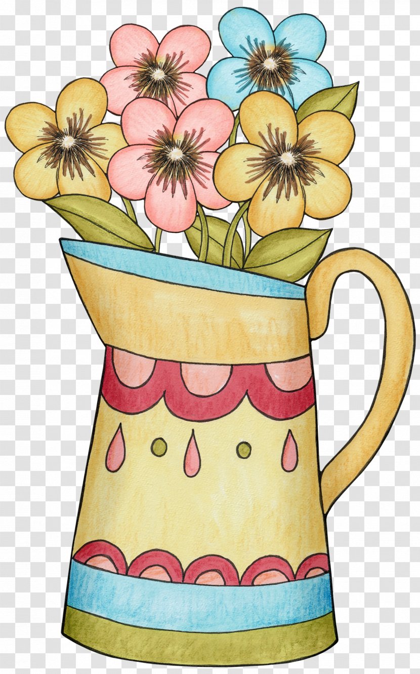 Birthday Cake Greeting Card Flower Wish - Arranging - Hand-painted Vases Transparent PNG