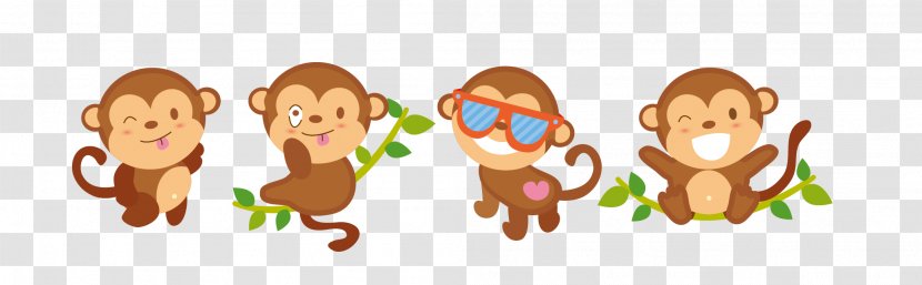 Download Monkey Cartoon Clip Art - Happiness - Little Transparent PNG