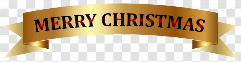 Christmas Banner Clip Art - Logo - Golden Merry Clip-Art Image Transparent PNG