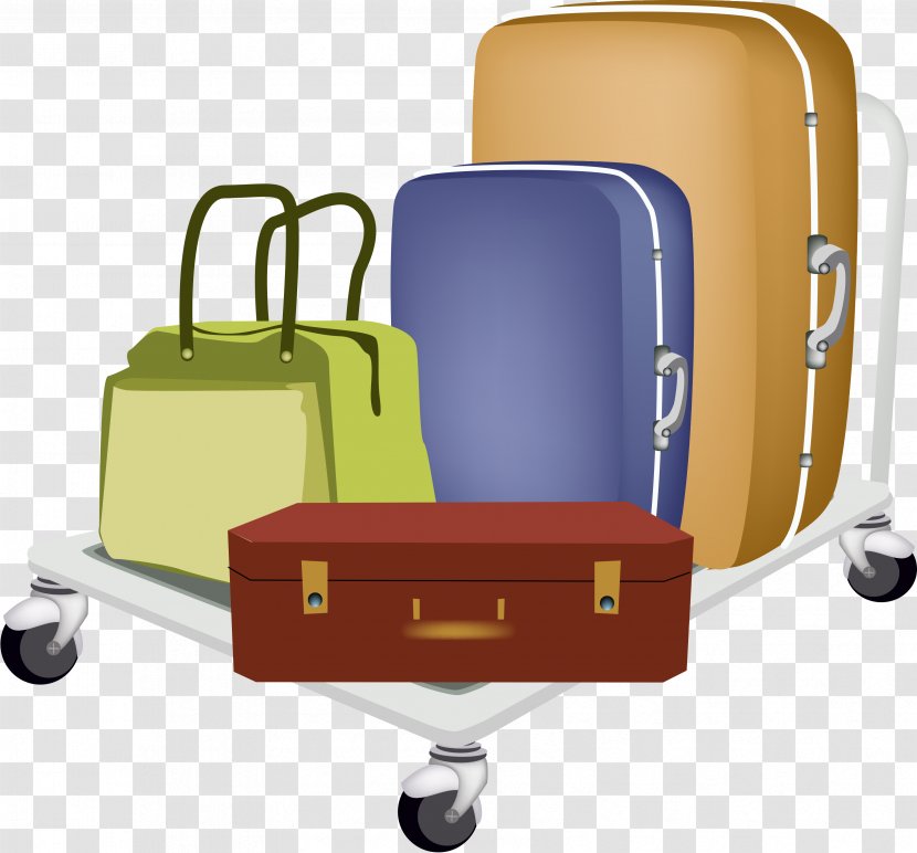 Baggage Cart Travel Suitcase Hand Luggage - Vacation Transparent PNG