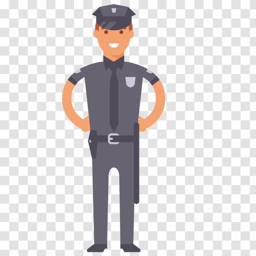 Police Officer Royalty-free Euclidean Vector Illustration - Cartoon - A Uniformed Policeman Transparent PNG