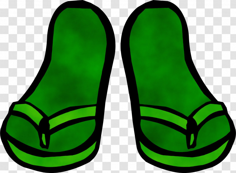 Footwear Green Shoe Slipper Athletic Shoe Transparent PNG