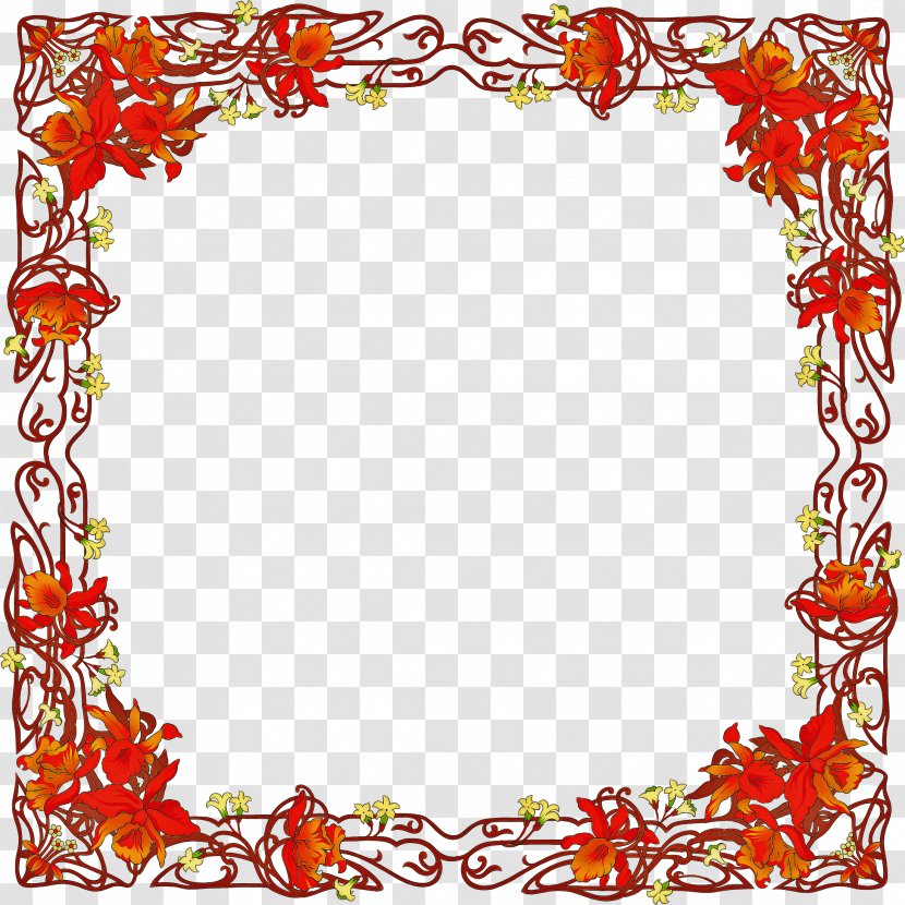 Floral Design - Picture Frames - Rectangle Interior Transparent PNG