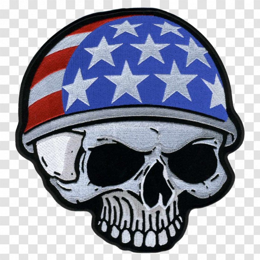 Flag Of The United States Motorcycle Helmets Skull Skeleton - Skulls Transparent PNG