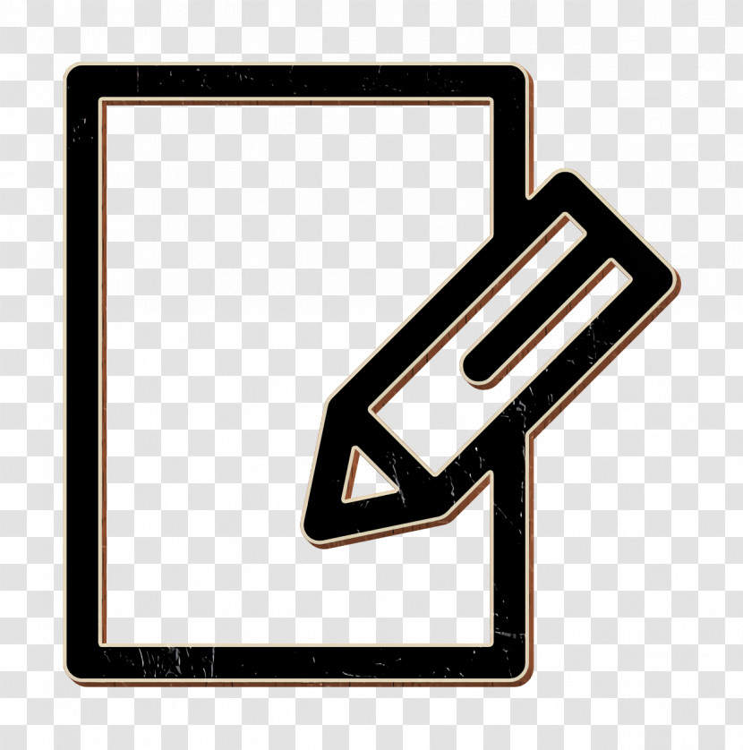 General UI Icon Education Icon Piece Of Paper And Pencil Icon Transparent PNG