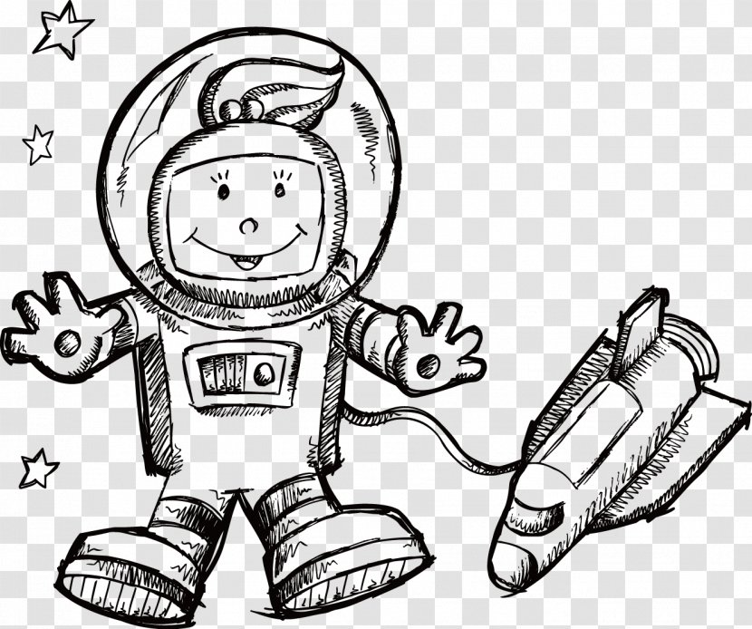 Coloring Book Outer Space Spacecraft Astronaut - Headgear Transparent PNG