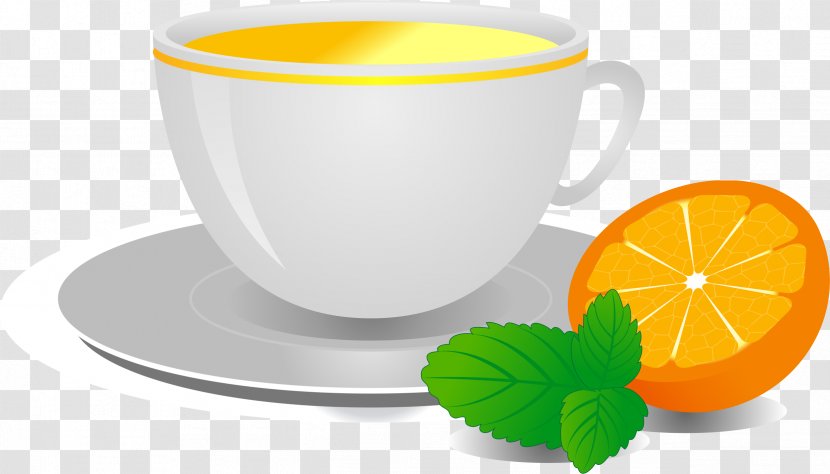 Hibiscus Tea Coffee Cup Orange Pu'er - Lemon Transparent PNG