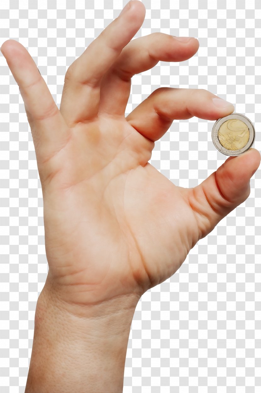 Hand Finger Skin Gesture Arm - Watercolor - Nail Coin Transparent PNG