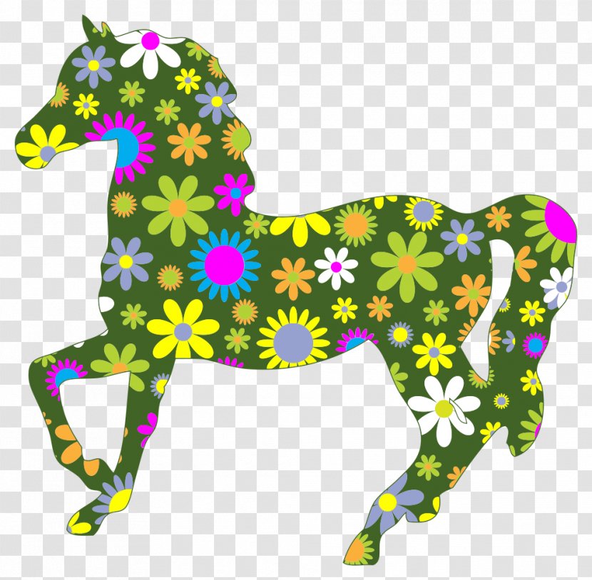 Horse Pony Clip Art Floral Design Flower - Bookmarks Transparent PNG