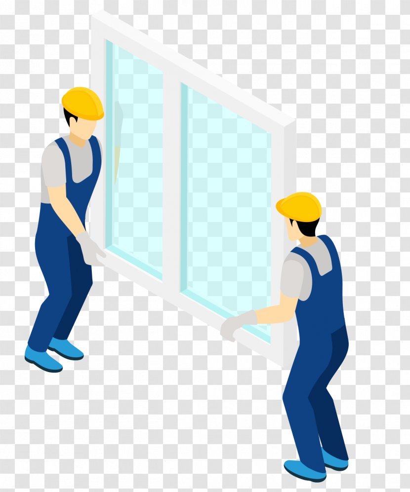 The Man Carrying Glass Of Window - Clip Art Transparent PNG