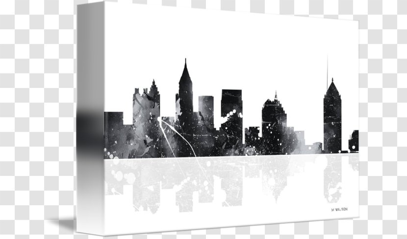 Skyline Atlanta Biltmore Hotel And Apartments Canvas Print Paper - Monochrome Photography Transparent PNG