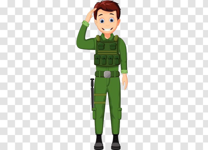 Cartoon Army Soldier Royalty-free - Green - Saluting Soldiers Transparent PNG