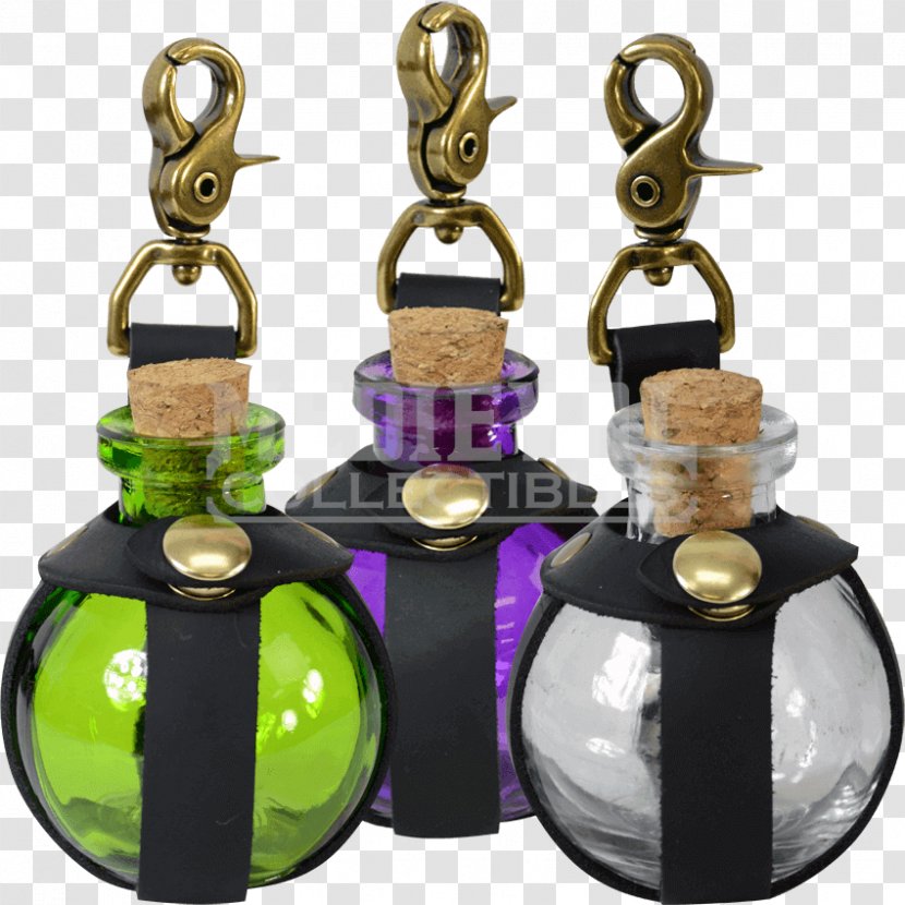 Glass Bottle English Medieval Clothing Potion Belt - Leather Transparent PNG