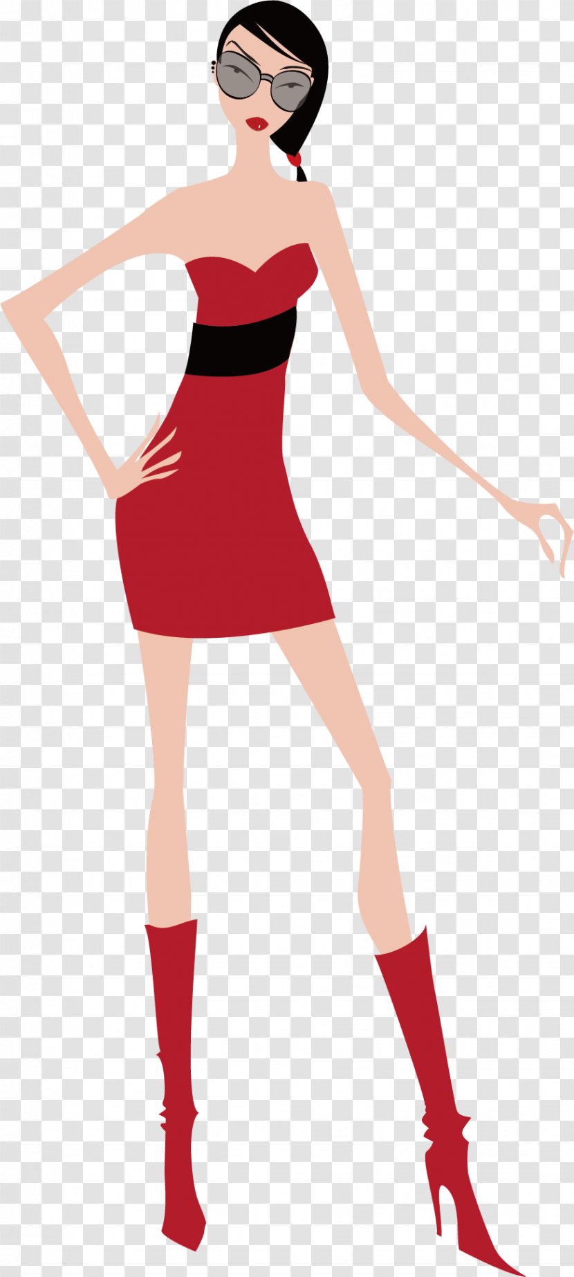 Model Illustration - Silhouette - With Sunglasses Transparent PNG