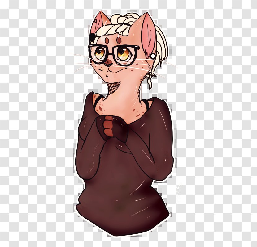 Whiskers Kitten Cat Glasses - Watercolor - Little Transparent PNG