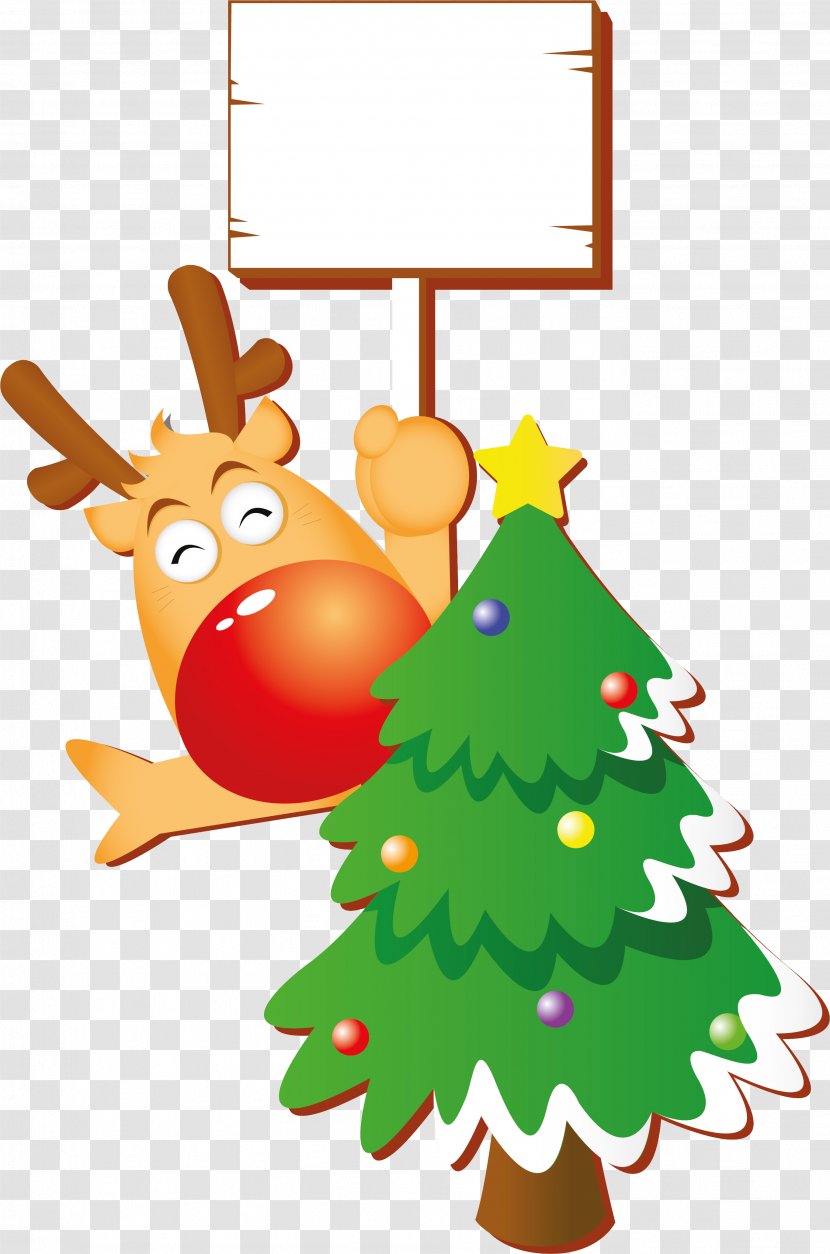 Reindeer Christmas Santa Claus - Holiday - Pine Transparent PNG