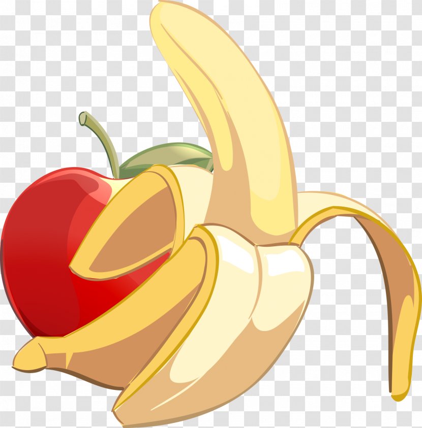 Banana Apple Fruit Illustration Banaani - Juice - Cartoon Transparent PNG